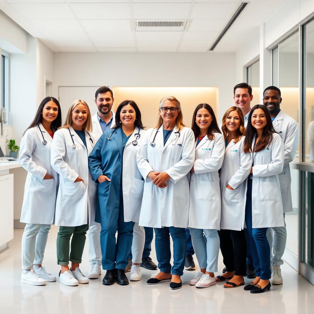 Karrierechancen als MVA – Team aus medizinischen Fachkräften in einer modernen Ordination in Wien